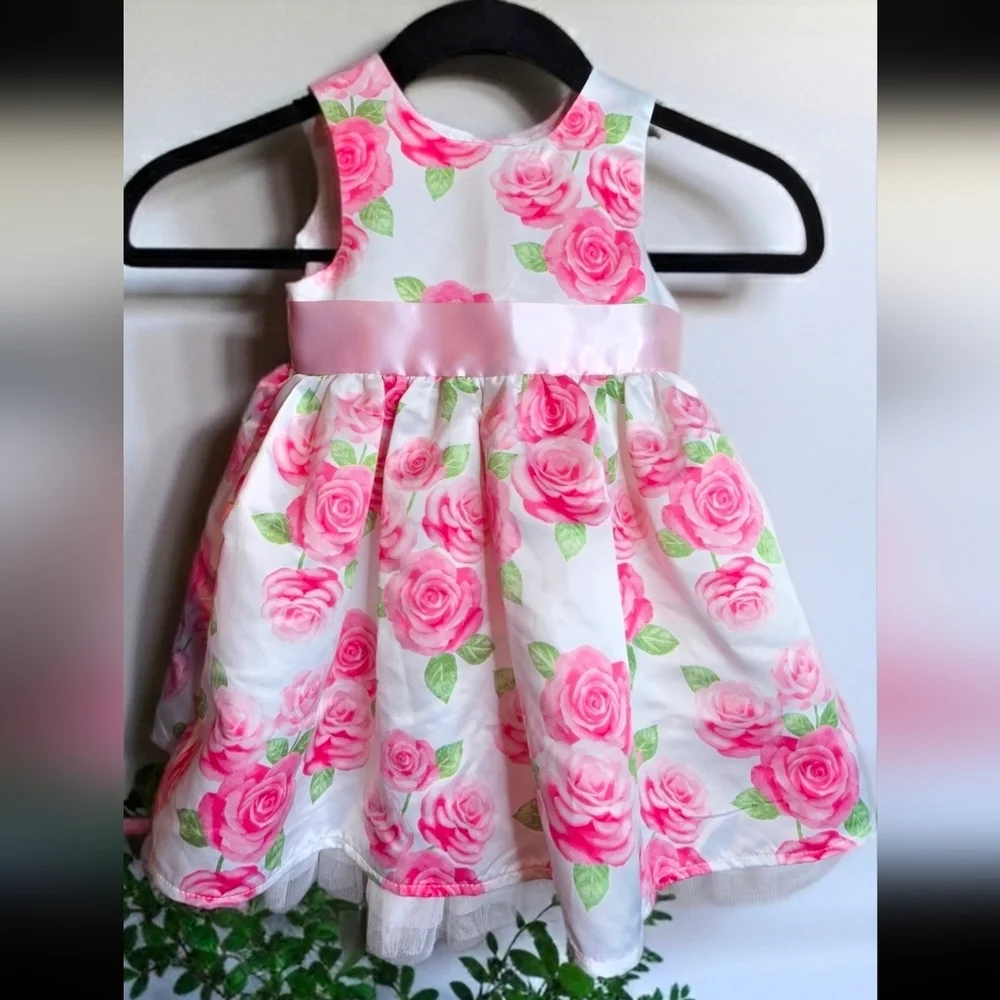 536. Bundle: 2 Jona Michelle & Little Me  Floral Special Occasion Dresses – 18M